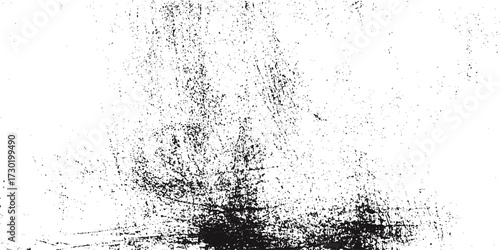 Chaotic grunge ink particles. Abstract texture with grain and stain. Splashes of paint. Vector dust wall.