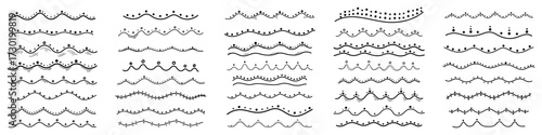 Hand Drawn Wavy Dividers and Borders Set