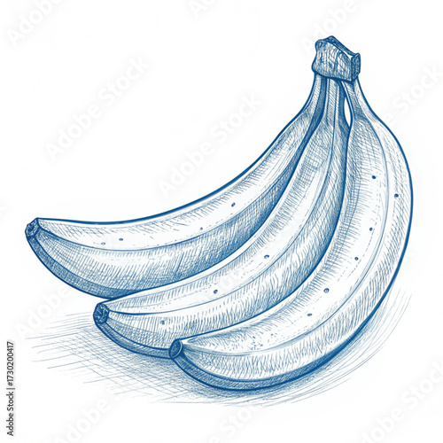 “Hand-Drawn Blue Line Art Fruit Illustrations Set – Bananas, Berries, Citrus, Grapes, Pineapple & More”