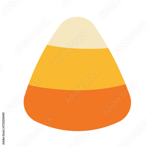 Isolated vector illustration of candy corn for halloween season fall autumn holiday sweet treat and trick or treat