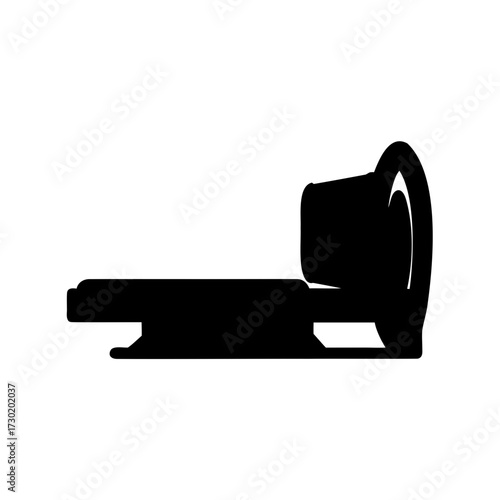 Detailed silhouette of a CT scanner machine for medical diagnostics purposes