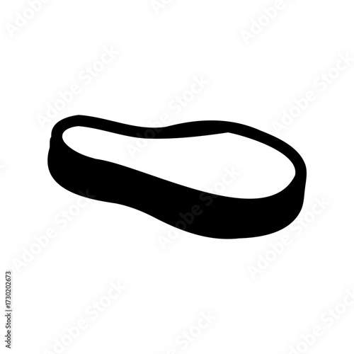 Black silhouette of a fitness resistance band on white background