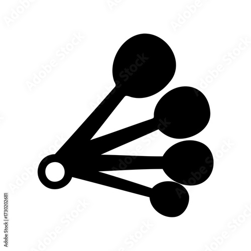 Black silhouette icon of measuring spoons set for baking or cooking