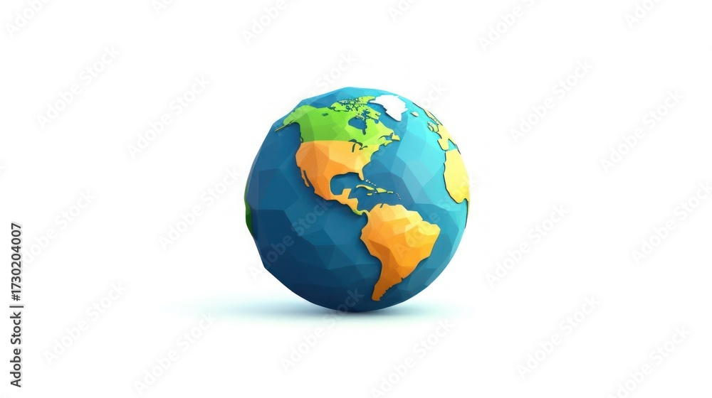 Fototapeta premium 3d render, hyper-realistic, detailed, globe, world map, planet earth, north america, south america, atlantic ocean, pacific ocean 