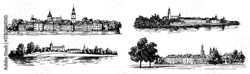 Warsaw Landmarks Set Royal Castle Lazienki and Wilanow