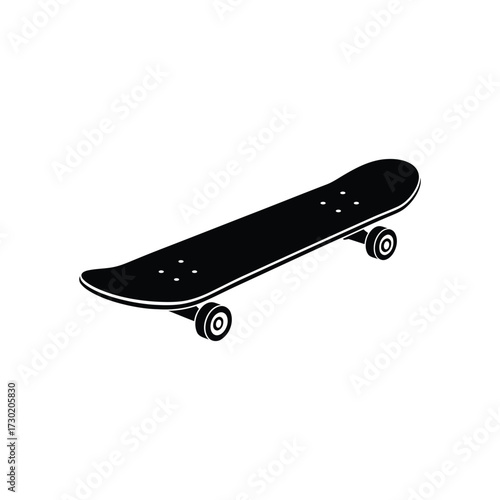 Vector art of black skateboard, a classic symbol of youth culture, freedom, and the thrill of extreme sports and urban exploration