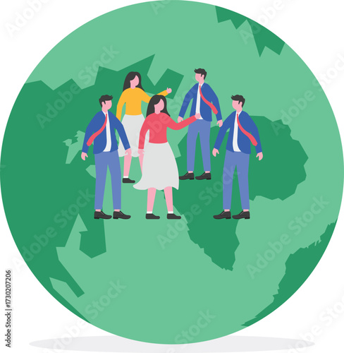 Social development and participation, women participation concepts with people characters.
