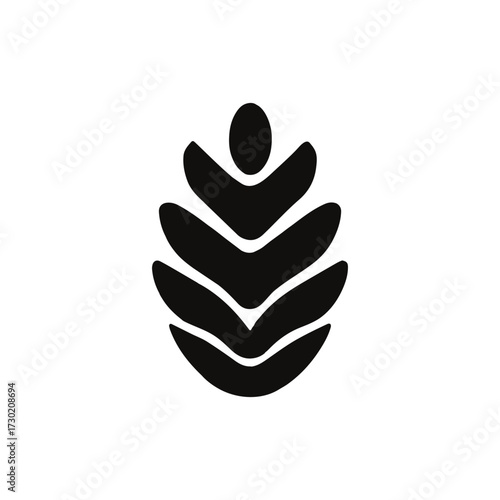 Abstract Pine Cone or Wheat Grain Vector Logo Icon Design.