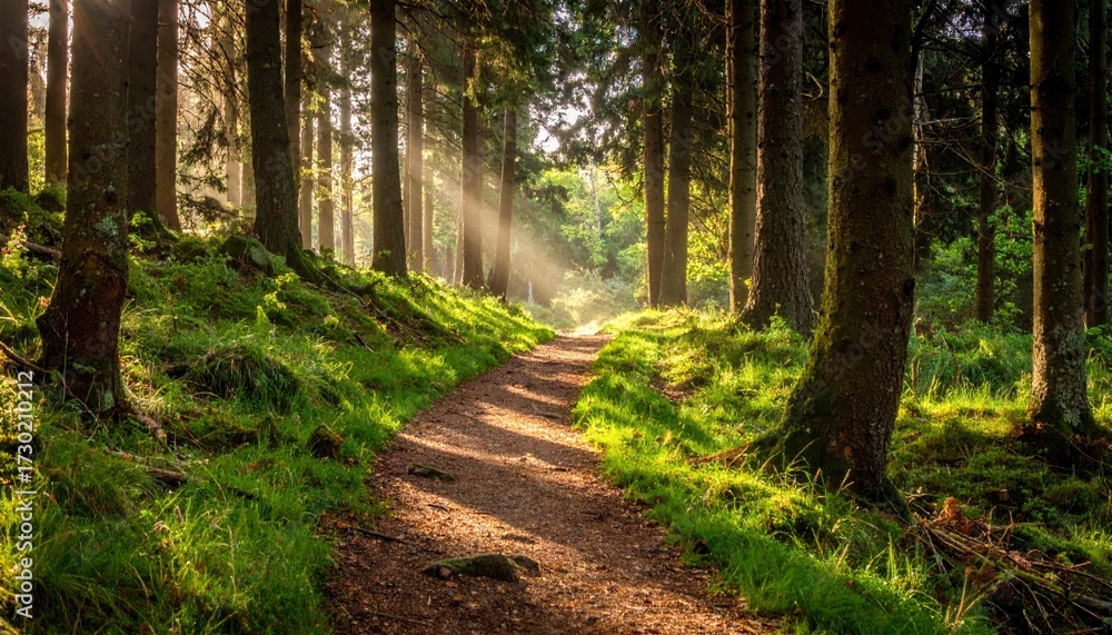 Fototapeta premium Forest Path Sunlight Nature Trail.
