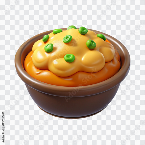 3D Shepherd’s Pie Icon | Traditional British Dish, Mashed Potato Meat Casserole Illustration