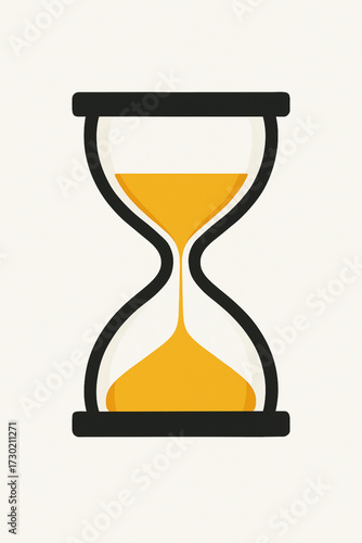 Vector art of an hourglass symbolizing the passage of time, isolated on white