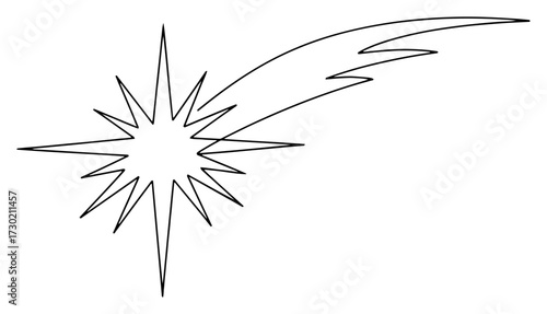 Christmas Star of Bethlehem Continuous Line Art