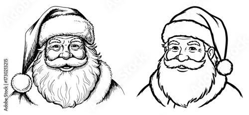Vintage Santa Claus Head Portrait Illustrations