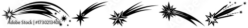 Shooting Star Comet Icon Set