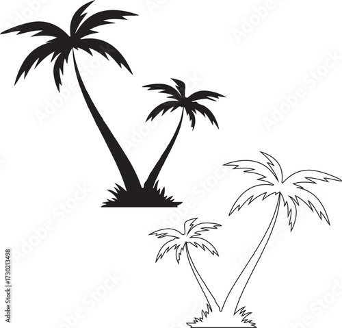 set of palm trees