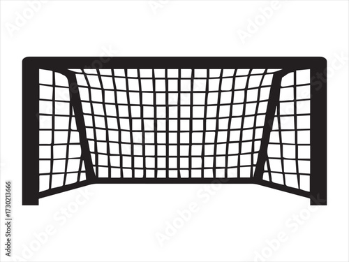 An isolated vector illustration of an empty black Goalpost for football games. 