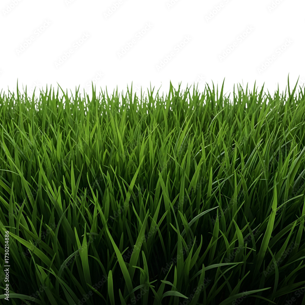Obraz premium Fresh green grass isolated on transparent background, perfect for spring designs
