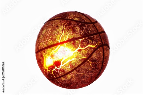 Lava Basketball Fiery Sports Equipment Intense Action Game and on transparent background