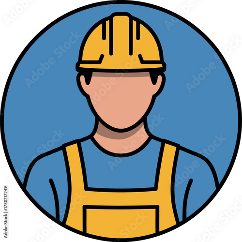 Illustration of a construction worker in protective gear, ready for a project.