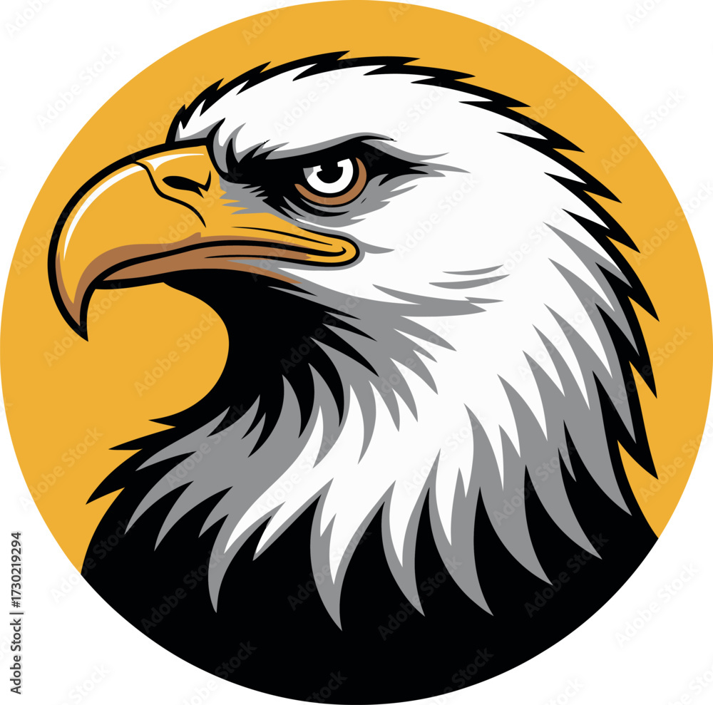 Obraz premium Majestic eagle head profile, symbol of freedom and power.