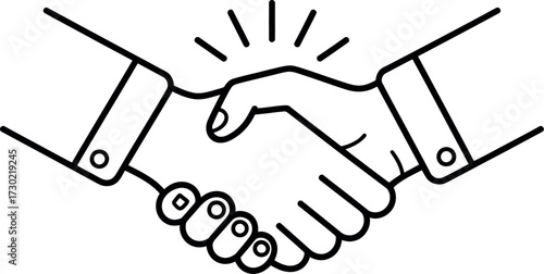 Symbolic illustration of a firm handshake, representing agreement, trust, and partnership.