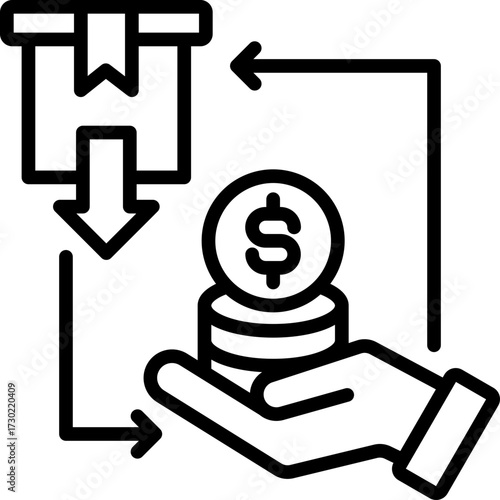 Quantity Supplied line icon