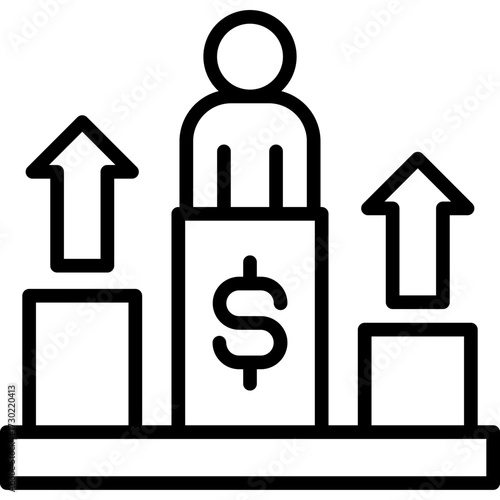 Competitive Market line icon