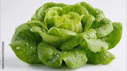 Fresh Lettuce Glistening With Water Droplets After Harvest