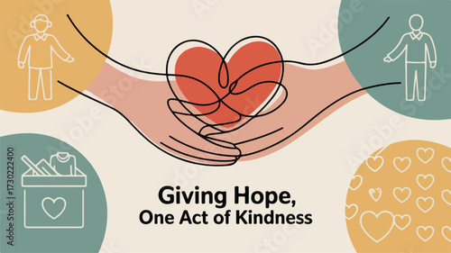 Hands cradling a heart symbolizing kindness and support for others.