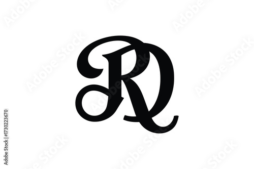 Isolated black rd monogram logo design on a white background illustration