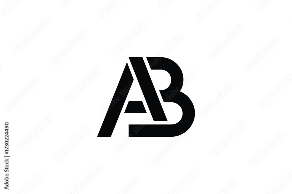 Fototapeta premium A black and white image of the letters a and b forming a monogram logo design