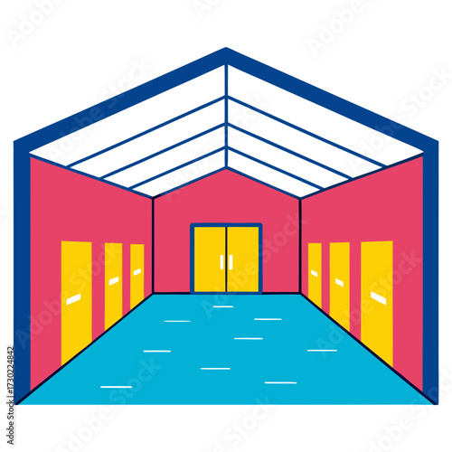 empty warehouse room vector icon 