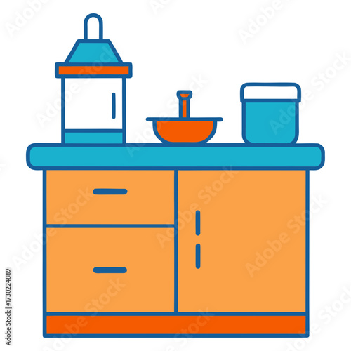 kitchen counter illustration 