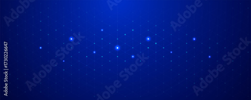 Abstract blue background with glowing connected dots and lines