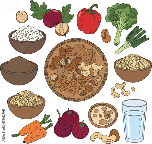Food Donation Box Flat Cartoon Design