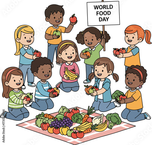 Farmers and Healthy Eating Celebration Vector