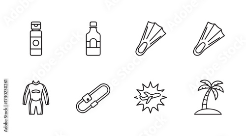 Vector art of diving equipment
