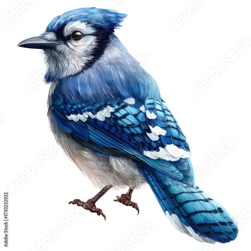Blue Jay bird illustration, white background cut out png