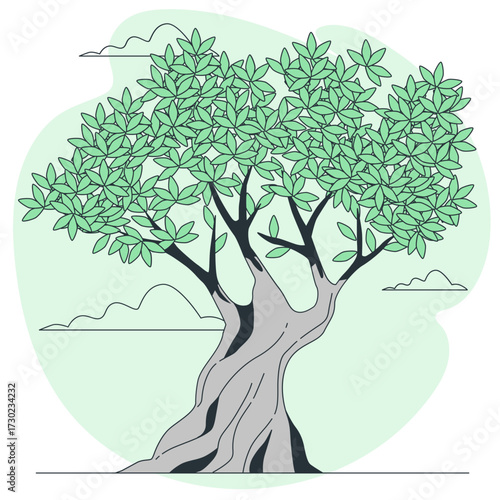 olive tree Cartoon Illustrations
