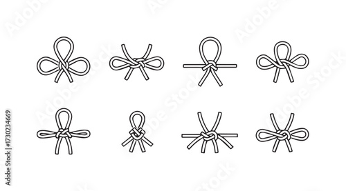 Vector art of knots isolated on white
