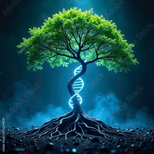The artistic presentation of the luminous tree