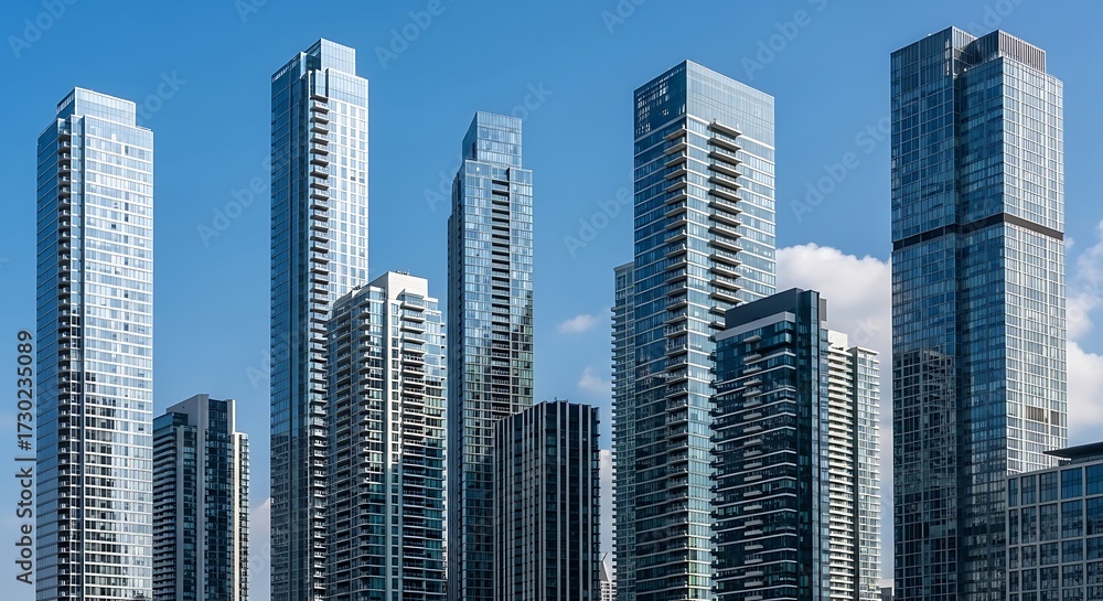 Obraz premium Modern Skyscrapers in a Cityscape.