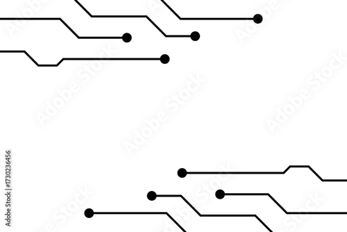 Technology Frame Background With Black Circuit Board. Vector Illustration. Abstract Business Wallpaper. Banner
