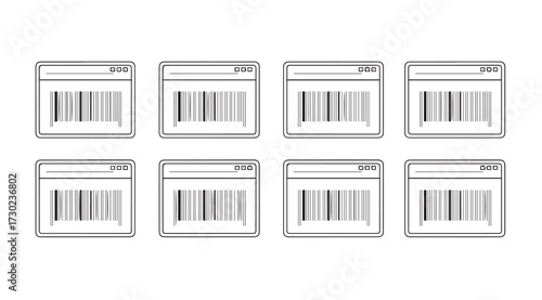 Vector art of barcode window isolated