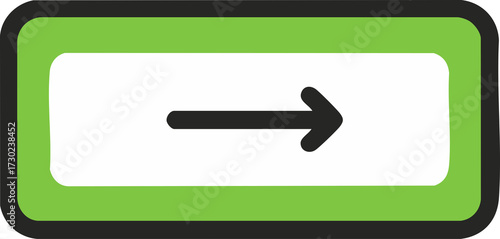 Search bar with black arrow on white and green background