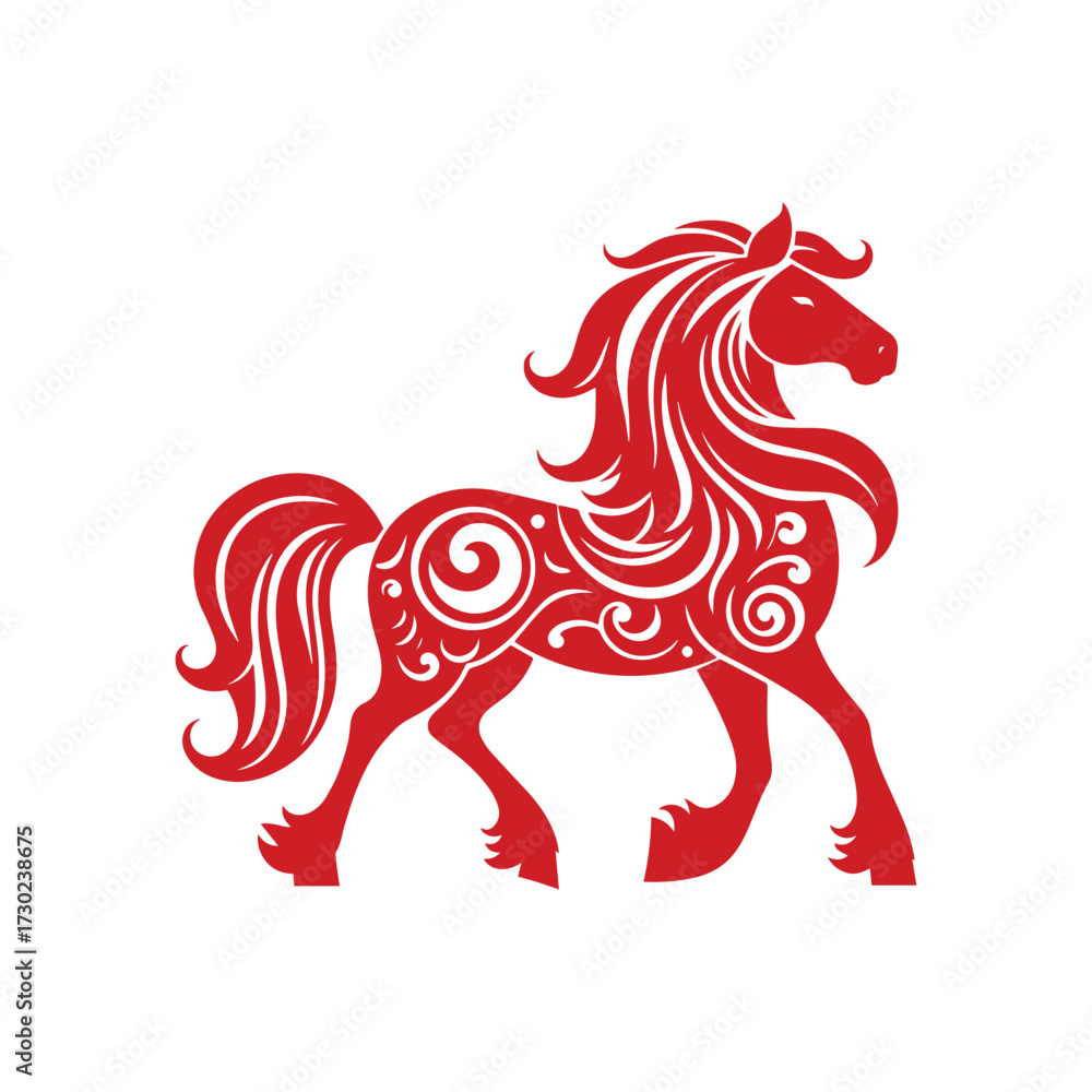 Fototapeta premium Chinese New Year 2026, Year of the Horse Design Asset, for covers, postcards, posters, banners, and flyers.