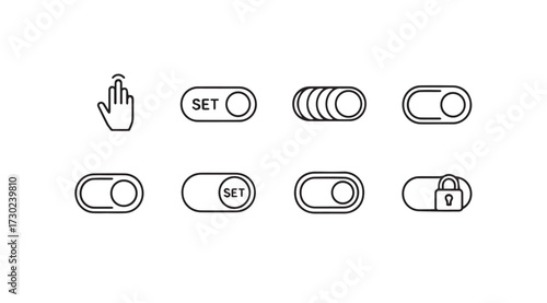 Vector art of toggle icons