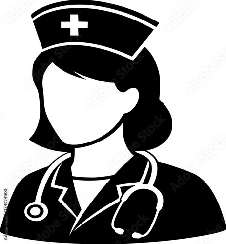 Nurse icon vector. medical nurse line and solid icon illustration