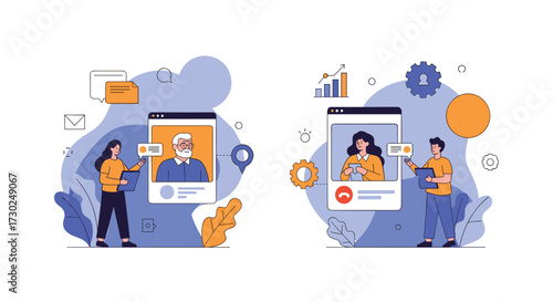Connecting people through digital communication and online platforms for seamless interaction.