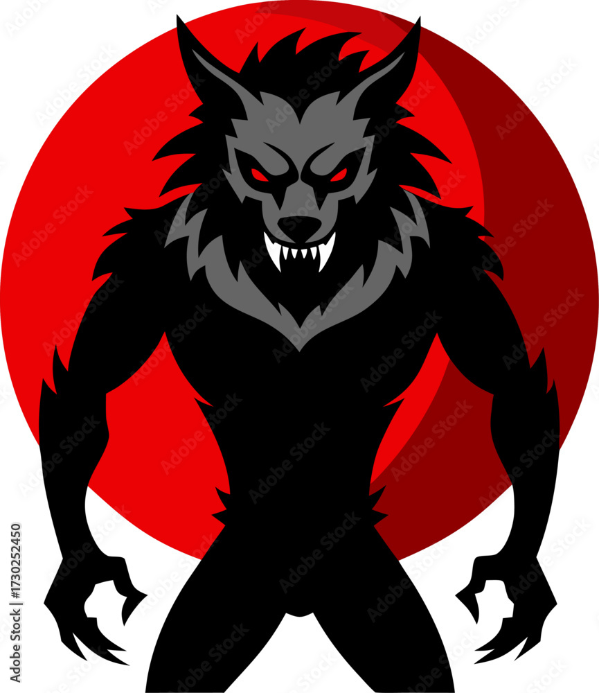 Obraz premium Werewolf silhouette black icon